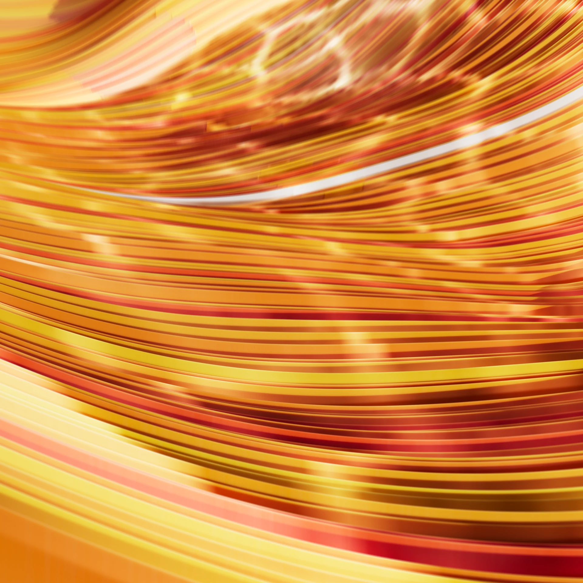Flowing strands of golden light