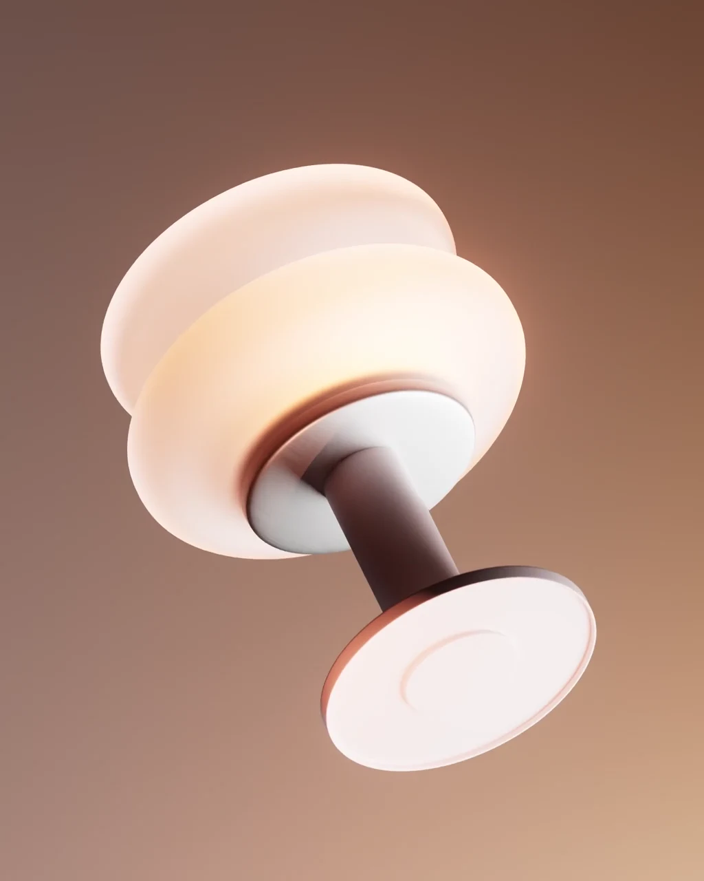 Looping animation of a sculptural pendant lamp