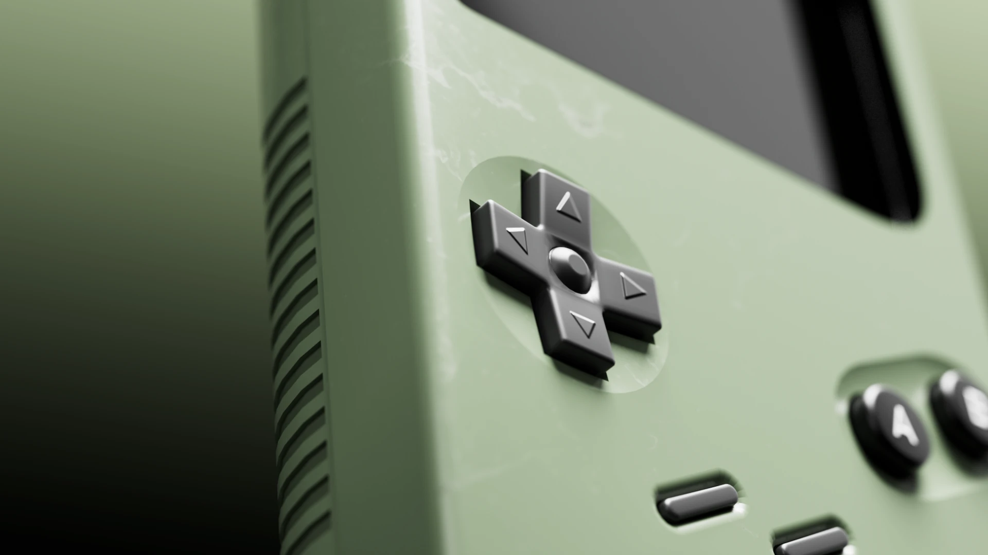 Close-up of the directional pad, speaker grille and surface wear